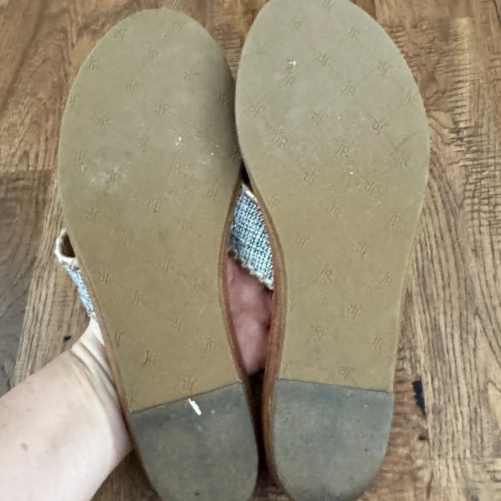Jack Rogers Navajo Tweed‎ Blue Gold Sandals Women's Size 7 S
